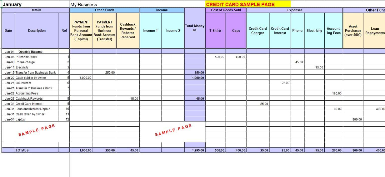 editable accounting record keeping templates example