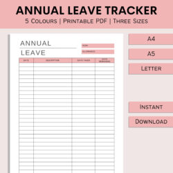 editable annual leave record keeping template pdf