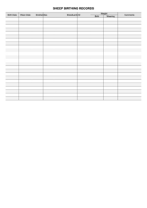 editable sheep record keeping template example