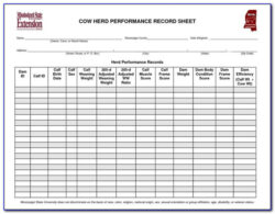 free blank cattle record keeping template example