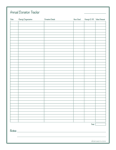 free blank donation record keeping template word