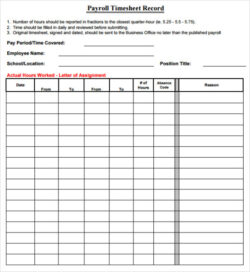 free blank employee record keeping template