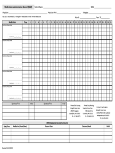 free blank medication administration record template pdf