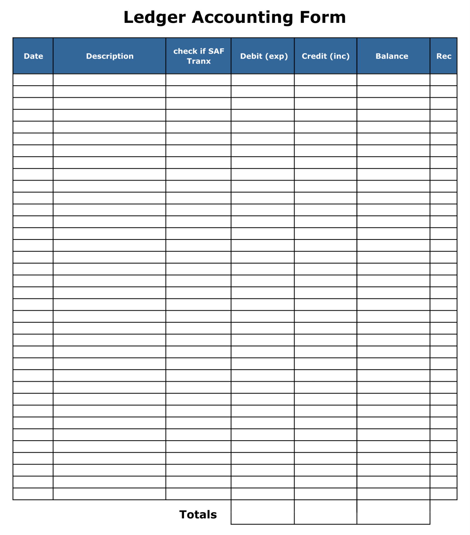 free blank tax record keeping template