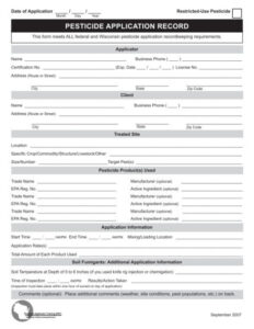 free editable colorado pesticide record keeping template doc