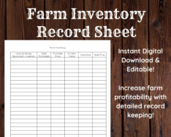 free editable livestock record keeping template