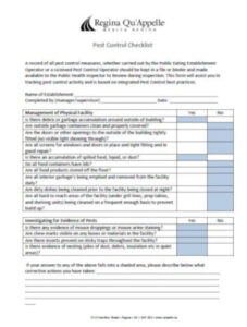 free  pest control record keeping template sample