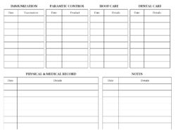 free printable horse record keeping template pdf