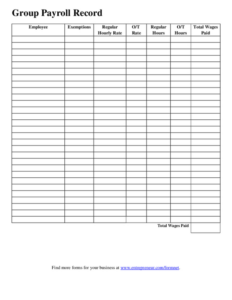 free printable payroll record keeping template sample