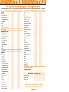 free printable self employed record keeping template sample