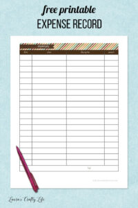 free sample expense record keeping template doc