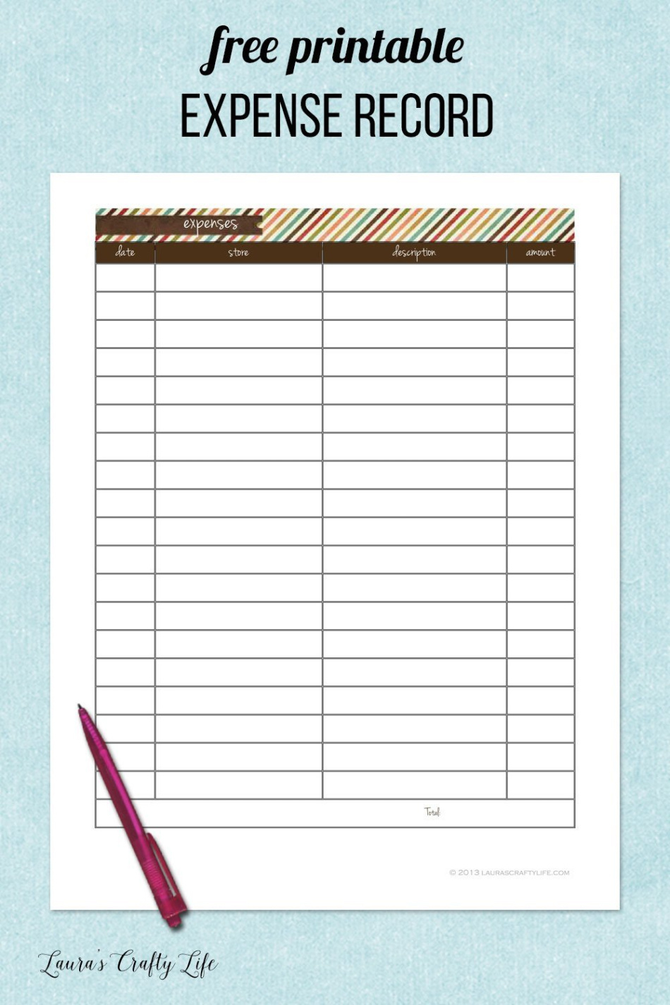 free sample expense record keeping template doc