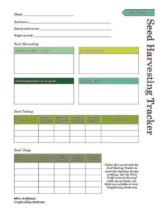 free  vegetable garden record keeping template pdf