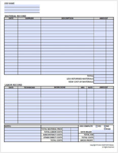 ministry of labour record keeping template sample