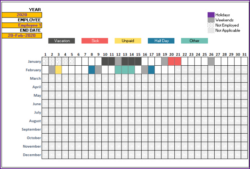 printable annual leave record keeping template