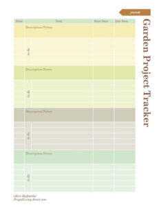 printable vegetable garden record keeping template