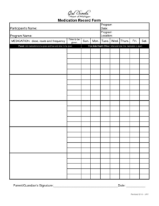 sample medication administration record template