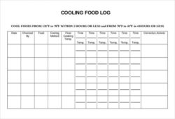 daily food production record template example