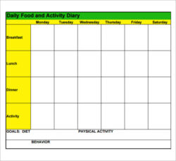 free  3 day food record template pdf