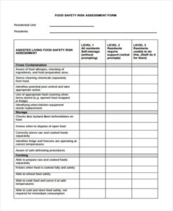 free blank food safety program record template sample