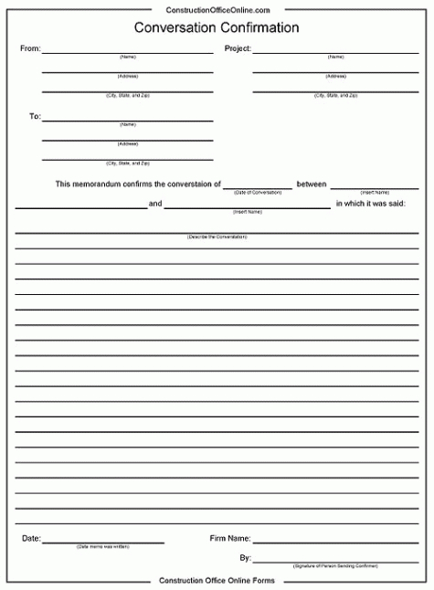 free  employee record of conversation template word