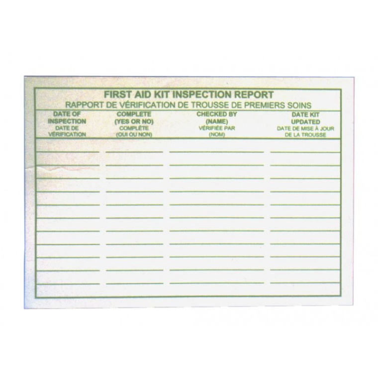 free sample first aid kit inspection record template