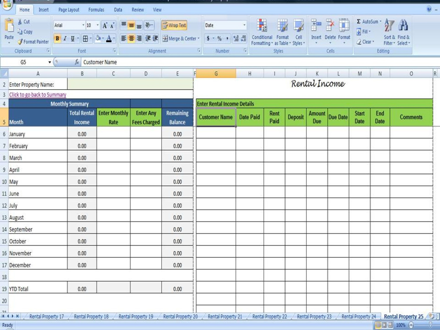 free sample rental property record keeping template pdf