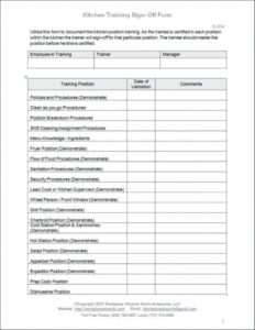 printable commercial catering inspection record template word