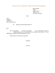 authorization to transfer medical records template example