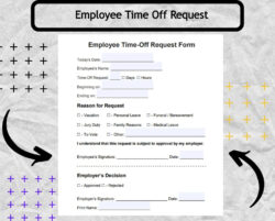 blank employee time off record template example