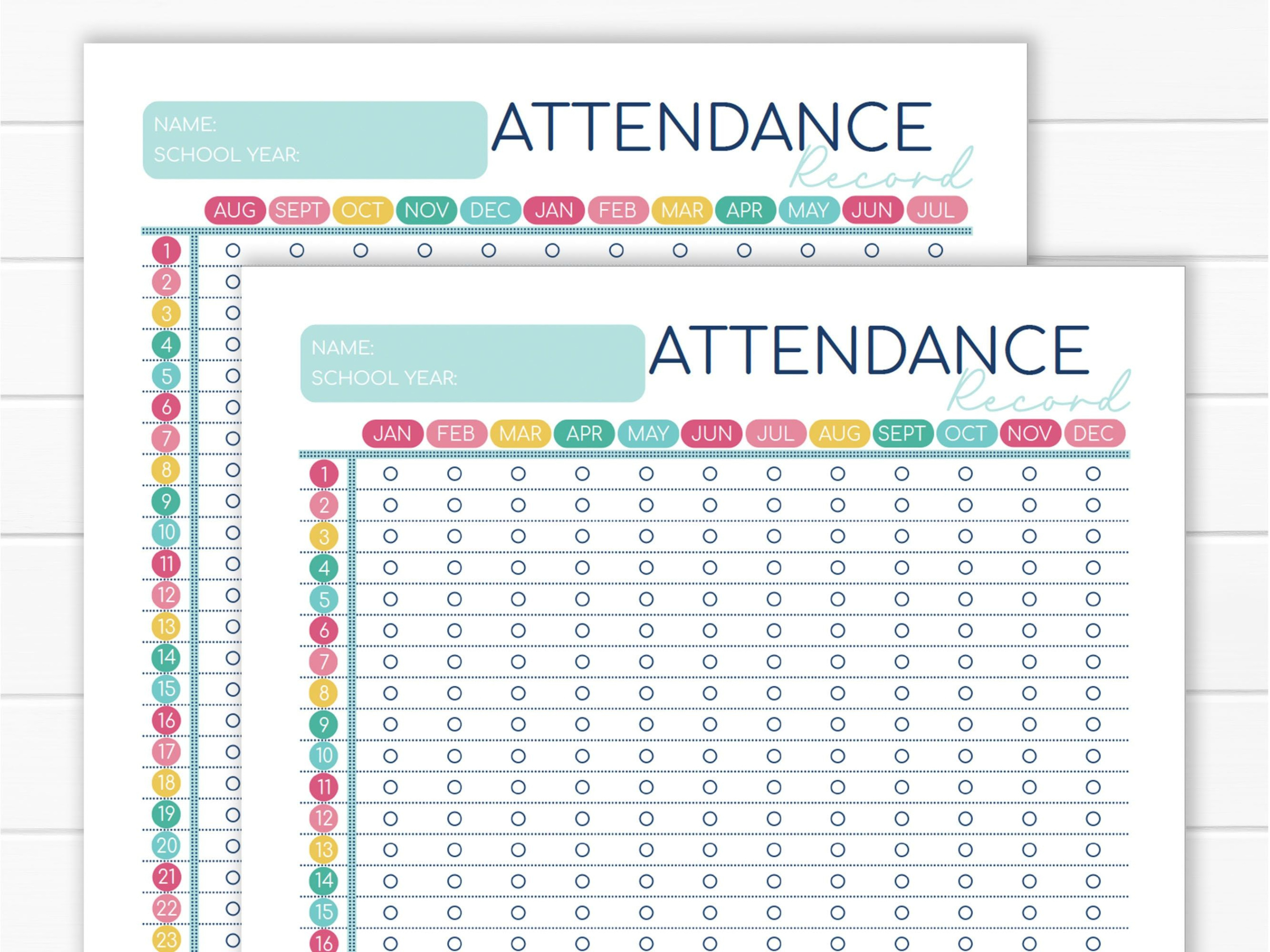 editable homeschool attendance record template doc