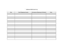 editable machinery maintenance record template excel