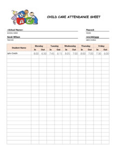 editable monthly employee attendance record template pdf