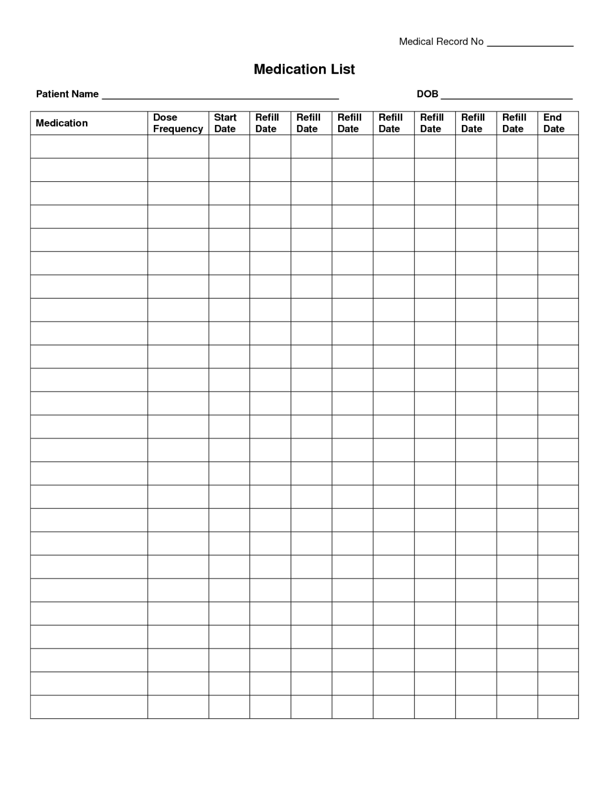 editable paper medication administration record template sample