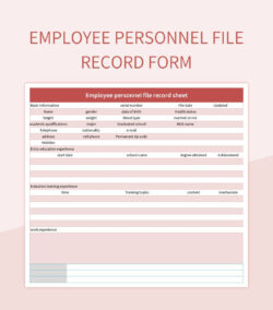 editable personal records organizer template word