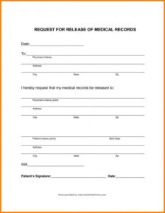 editable transfer of medical records consent form template