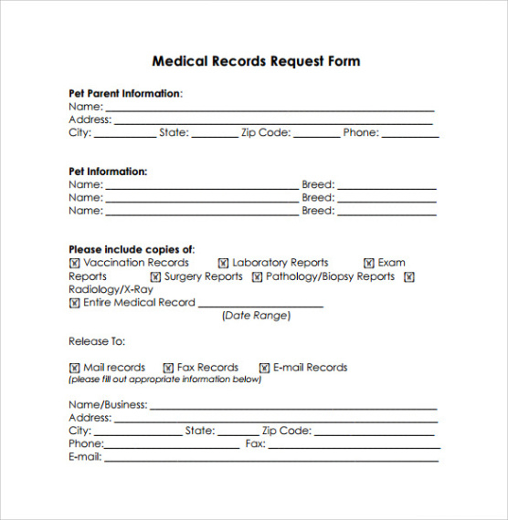 editable transfer of medical records consent form template excel