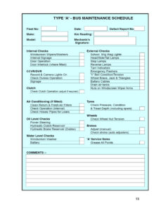 editable vehicle maintenance and service record template word