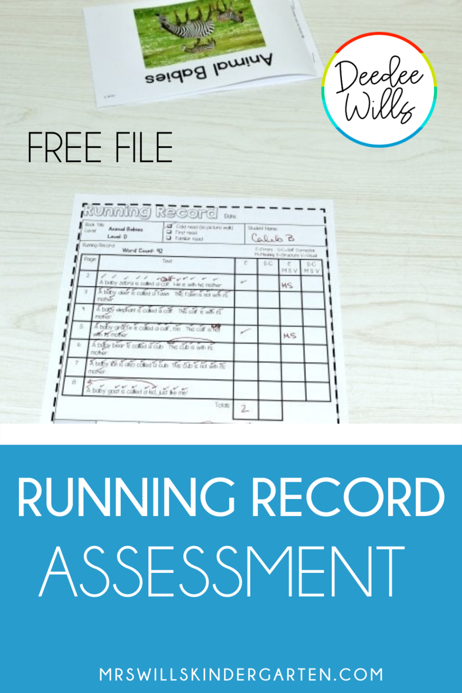 free  100 word running record template sample