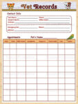 free blank dog shot records template doc