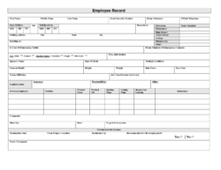 free blank employee history record template sample