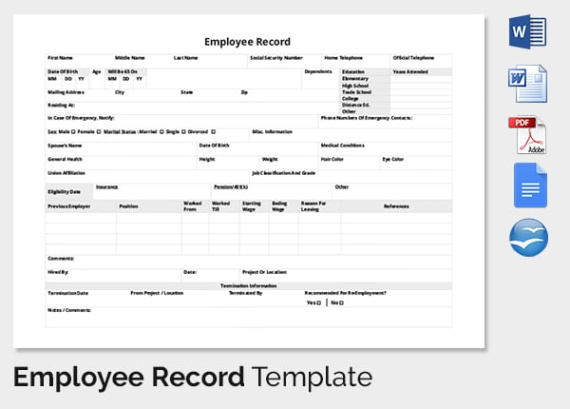 free blank employee training training record template