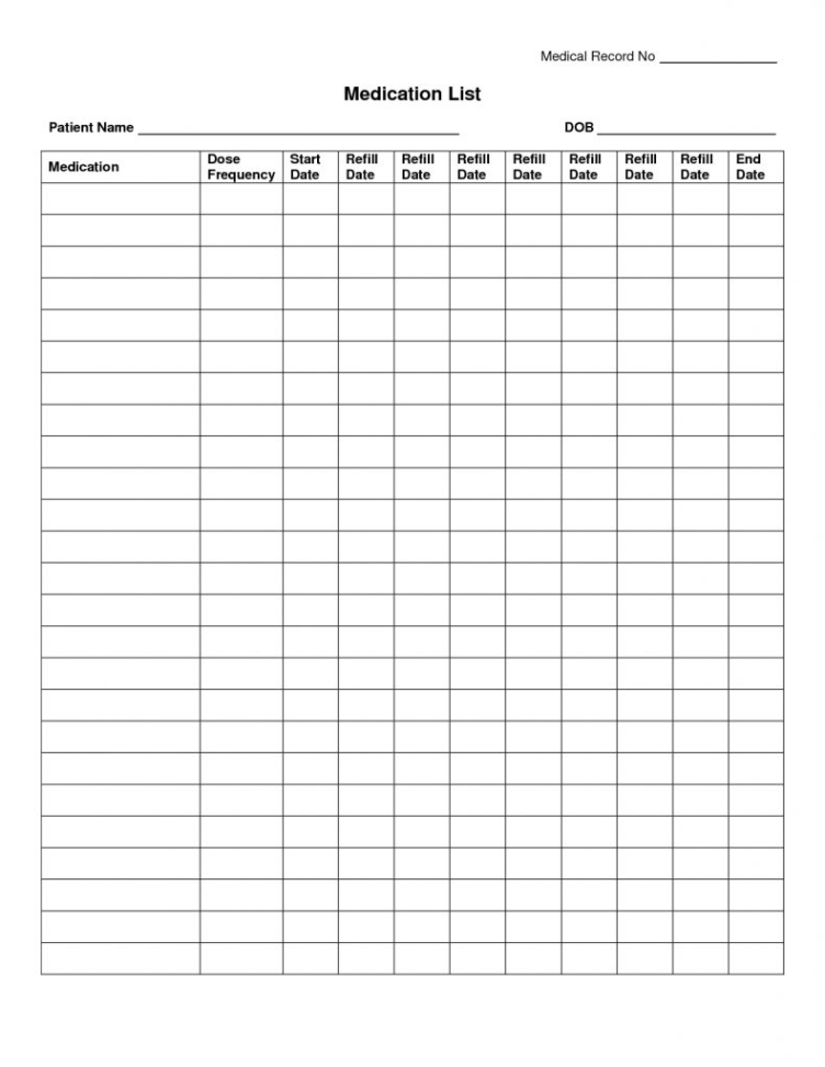 free blank monthly medication administration record template