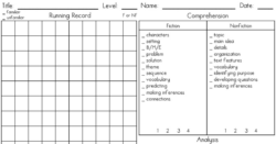 free blank reading running record template excel