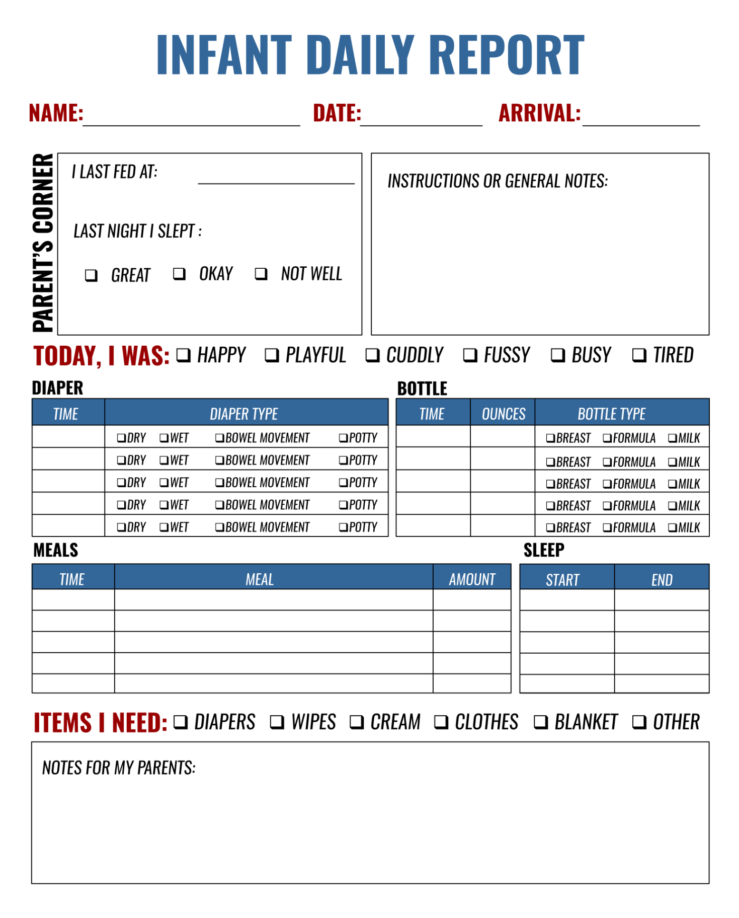 free blank running record template for preschool doc