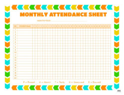 free blank student attendance record template sample