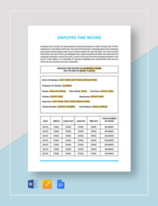 free  california employee time records template sample