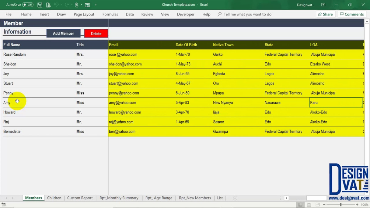 free editable church attendance record template word