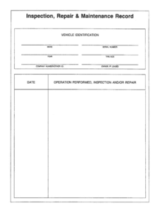 free editable computer maintenance record template example