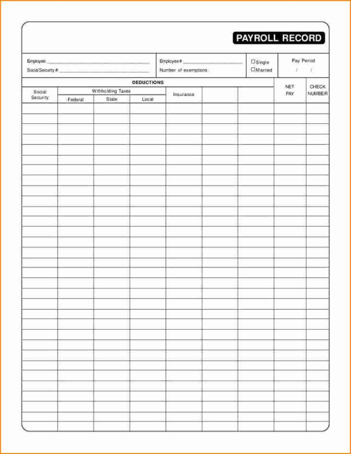 free editable employee payroll record template excel